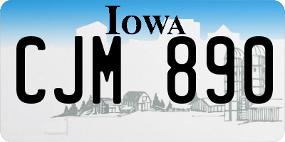 IA license plate CJM890