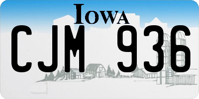 IA license plate CJM936