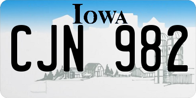 IA license plate CJN982