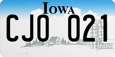 IA license plate CJO021