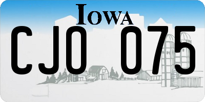 IA license plate CJO075