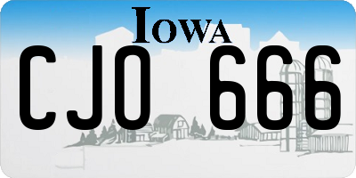 IA license plate CJO666