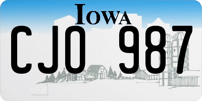 IA license plate CJO987