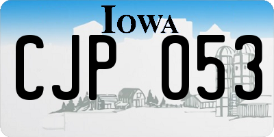 IA license plate CJP053