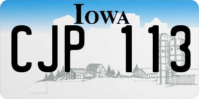IA license plate CJP113