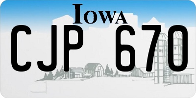 IA license plate CJP670