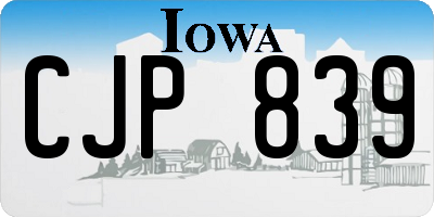 IA license plate CJP839