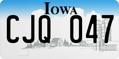 IA license plate CJQ047