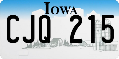 IA license plate CJQ215