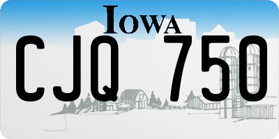 IA license plate CJQ750