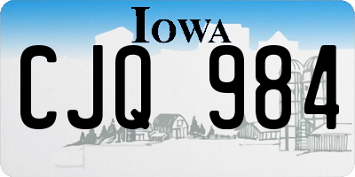 IA license plate CJQ984