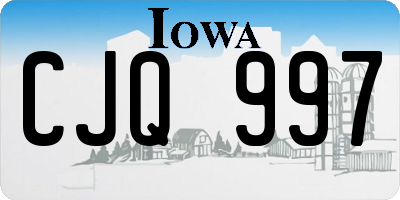 IA license plate CJQ997