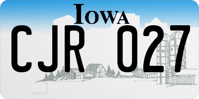 IA license plate CJR027