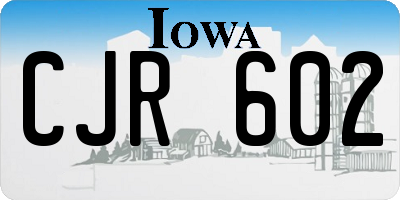 IA license plate CJR602