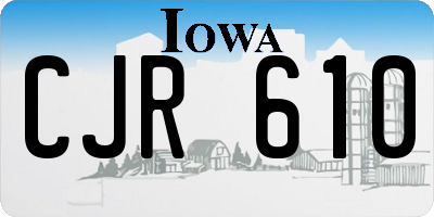 IA license plate CJR610