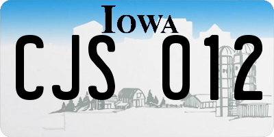 IA license plate CJS012