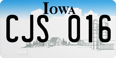 IA license plate CJS016
