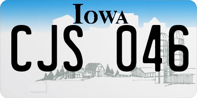 IA license plate CJS046