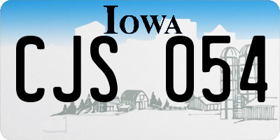 IA license plate CJS054