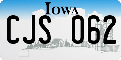 IA license plate CJS062