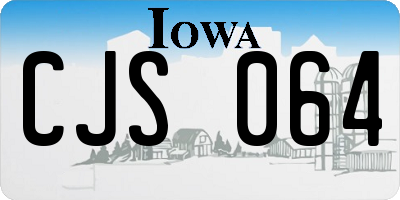 IA license plate CJS064