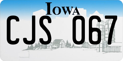 IA license plate CJS067