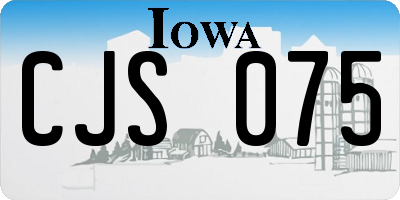IA license plate CJS075