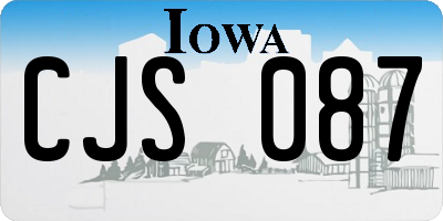 IA license plate CJS087