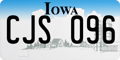 IA license plate CJS096