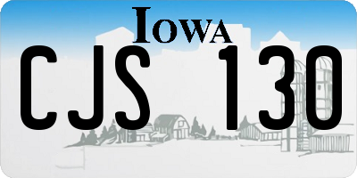 IA license plate CJS130
