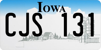 IA license plate CJS131