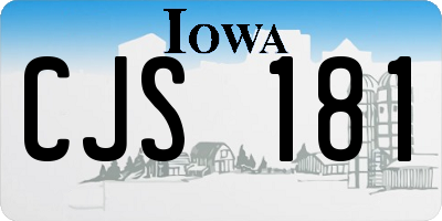 IA license plate CJS181