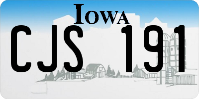 IA license plate CJS191