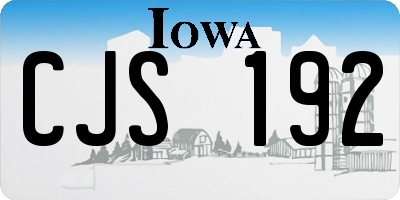 IA license plate CJS192