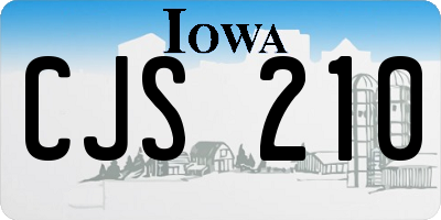 IA license plate CJS210