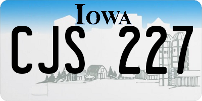 IA license plate CJS227