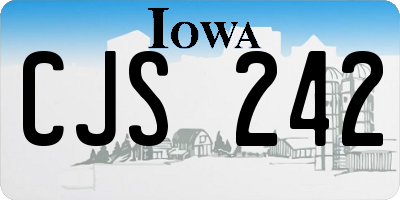 IA license plate CJS242