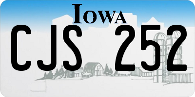IA license plate CJS252