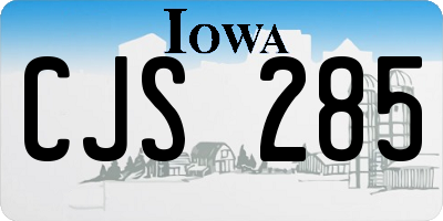 IA license plate CJS285