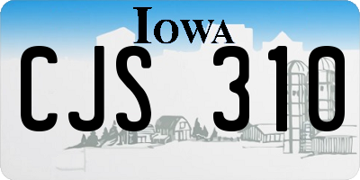 IA license plate CJS310