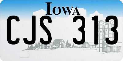 IA license plate CJS313
