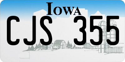 IA license plate CJS355