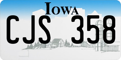IA license plate CJS358
