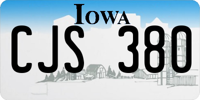 IA license plate CJS380