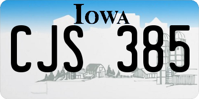 IA license plate CJS385