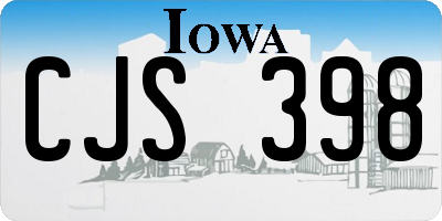 IA license plate CJS398