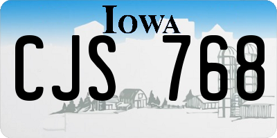 IA license plate CJS768