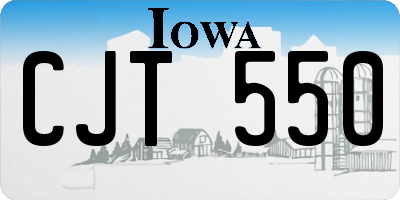 IA license plate CJT550