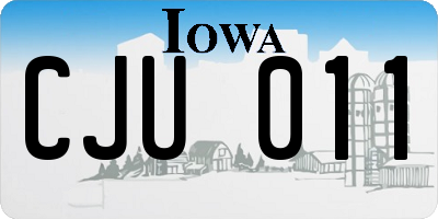 IA license plate CJU011