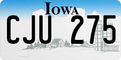 IA license plate CJU275